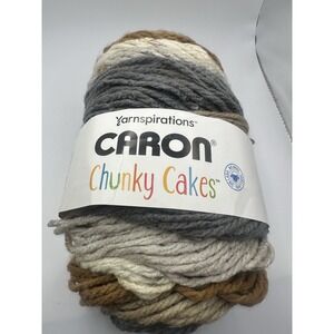Yarnspirations Caron Chunky Cakes Super Bulky Dulce De Leche Brown Gray NIP